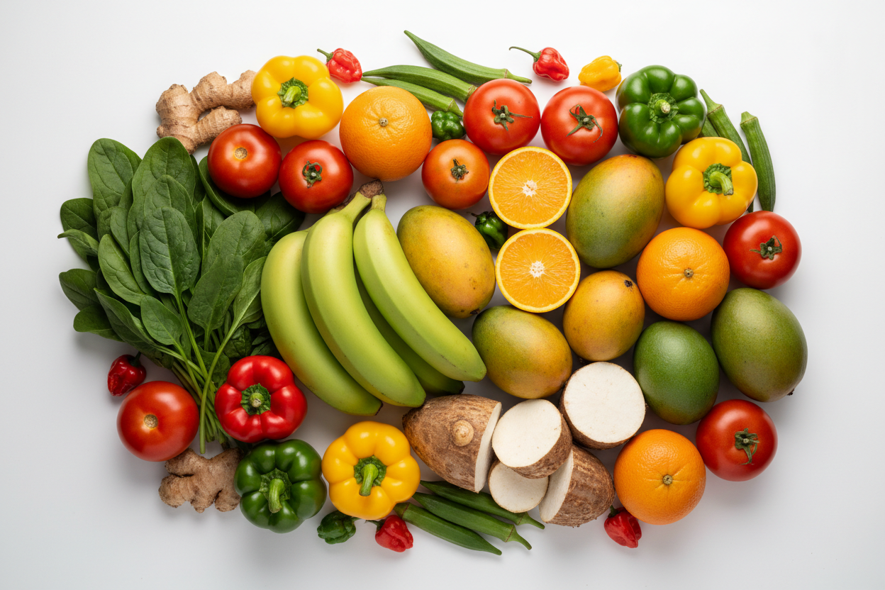 Peppers, Fruits and Vegetables